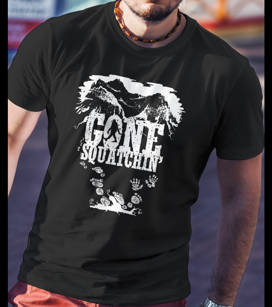 Gone Squatchin' Mountain And Footprint Adventure T-Shirt