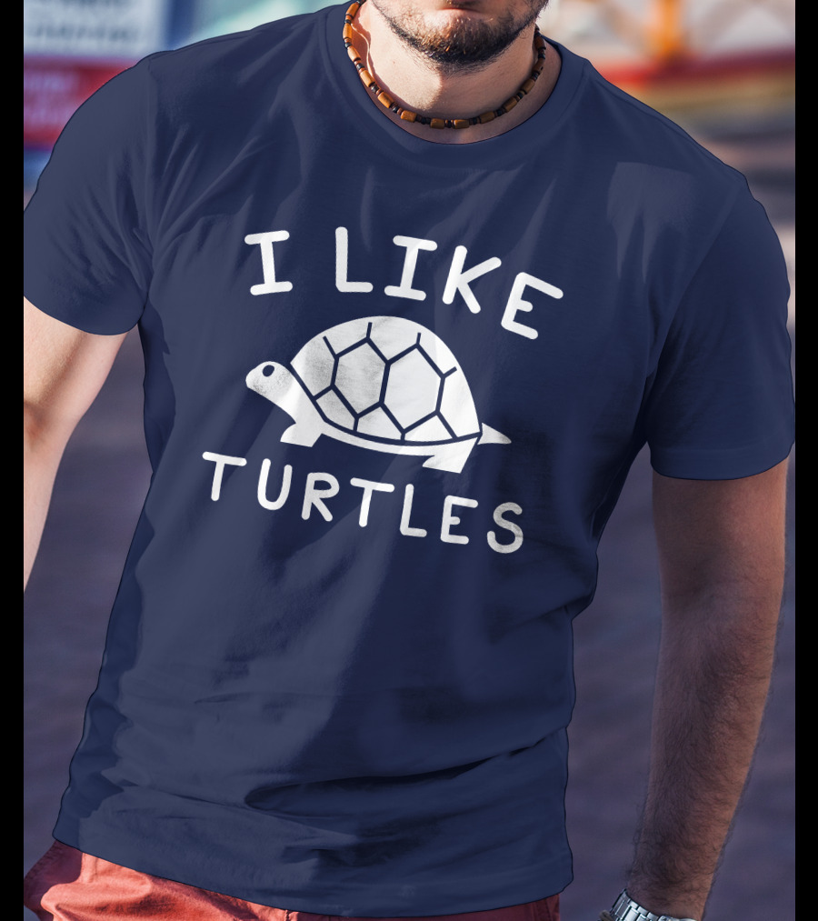 I Like Turtles Funny Tortoise Lover Geometric T-Shirt