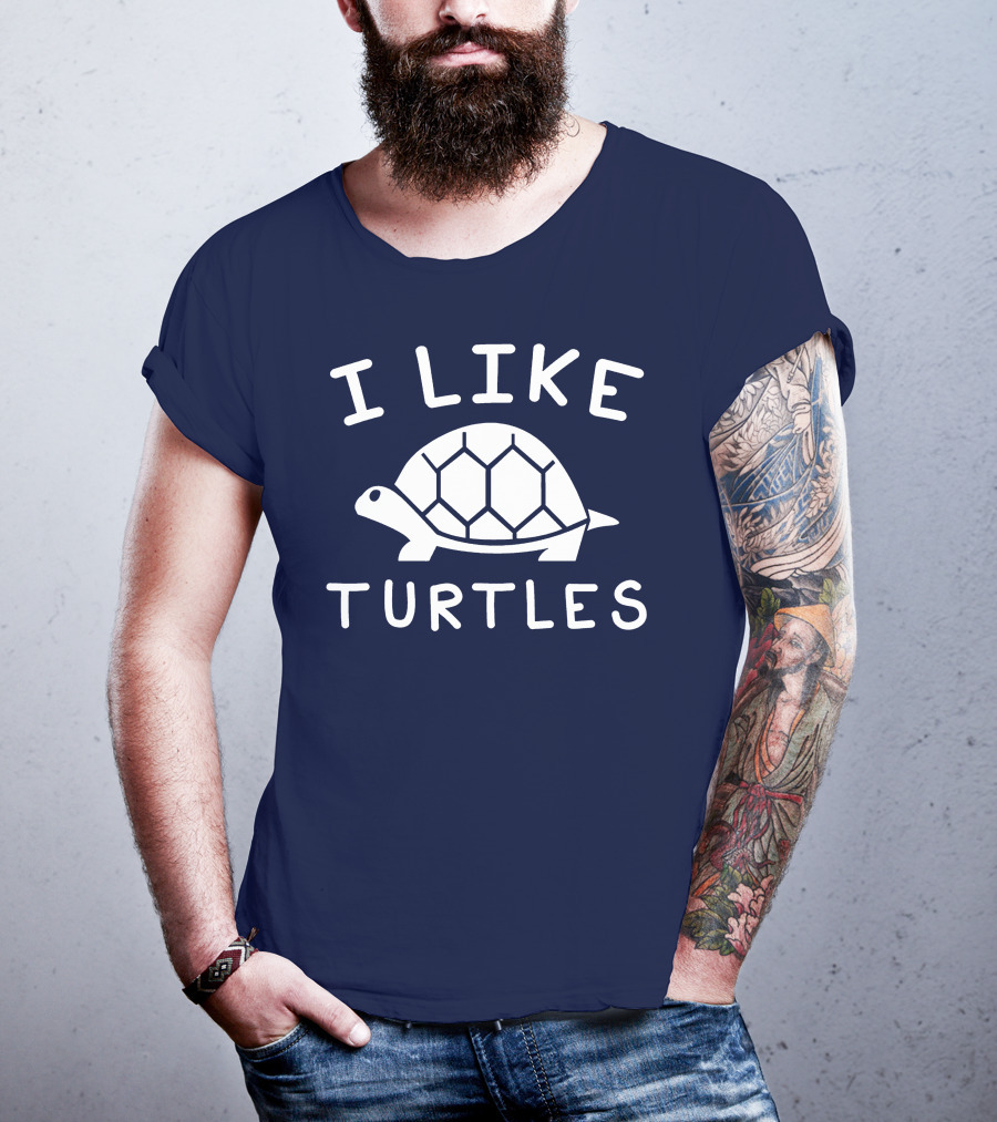 I Like Turtles Funny Tortoise Lover Geometric T-Shirt