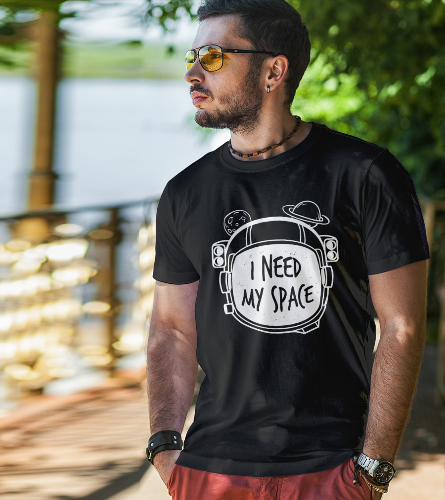 I Need My Space Astronaut Helmet With Planets And Moon T-Shirt
