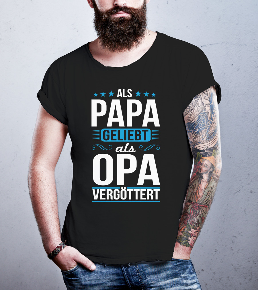Als Papa Geliebt Als Opa Vergöttert Retro Chic Stars T-Shirt