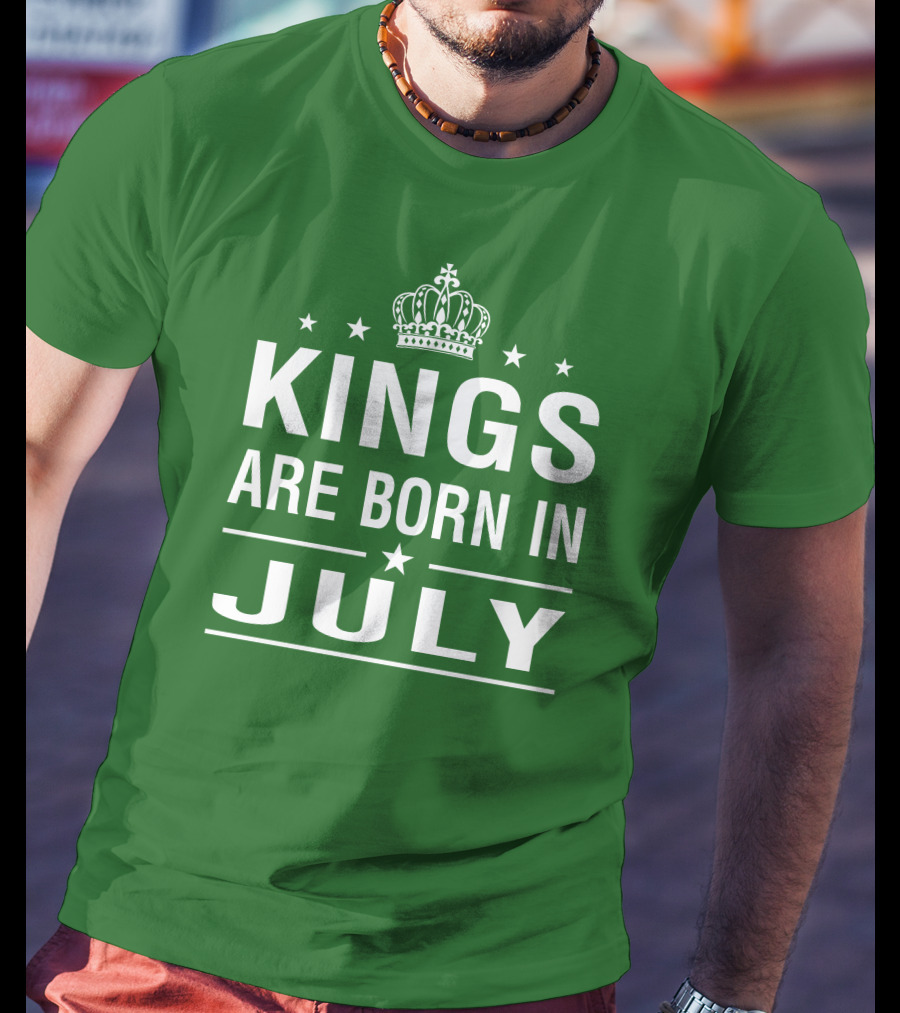Kings Are Born In July Crown Stars T-Shirt