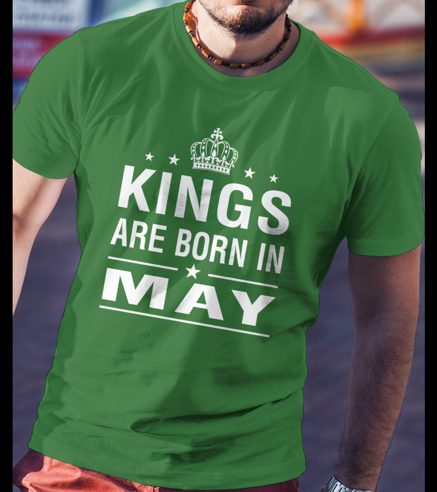 Kings Are Born In May Crown Stars T-Shirt