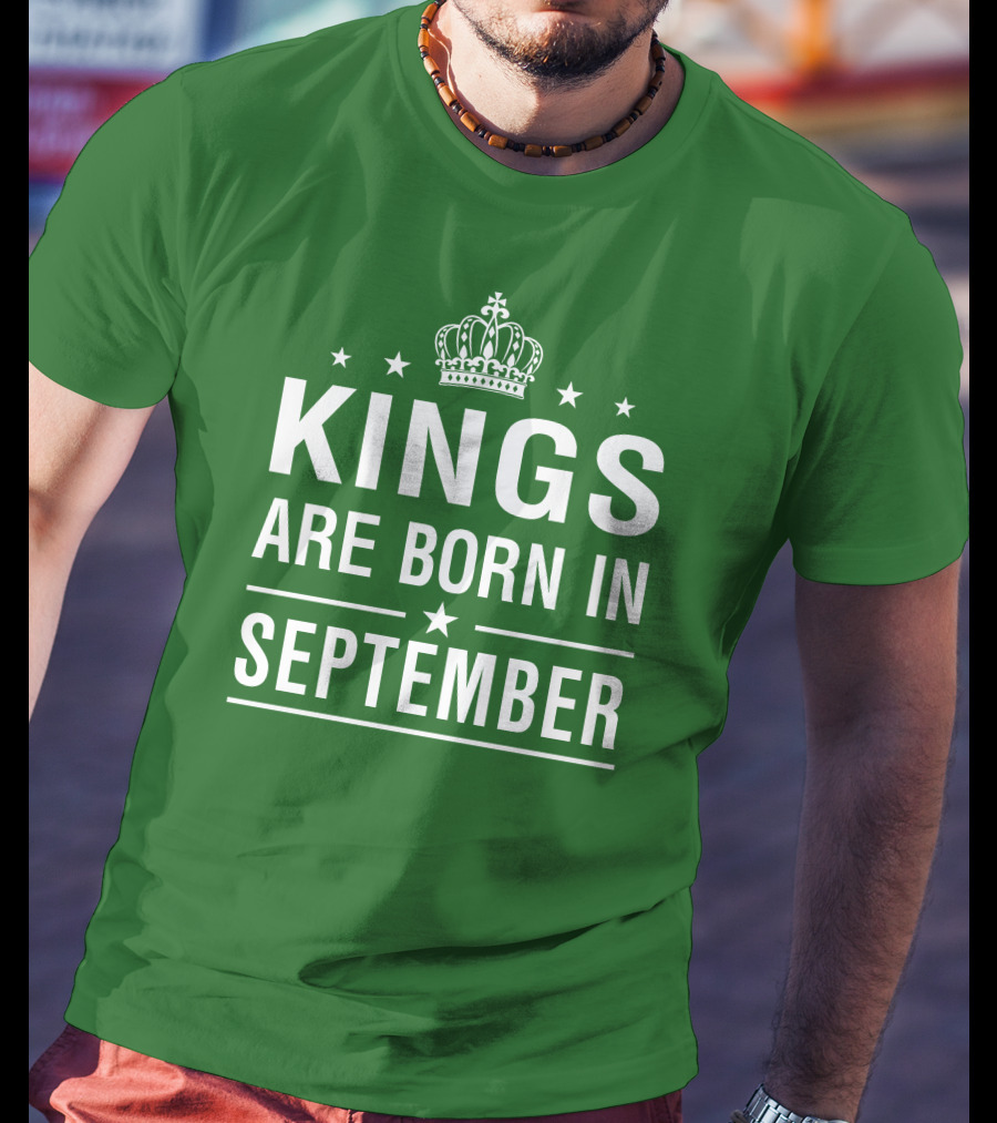Kings Are Born In September Crown And Stars T-Shirt