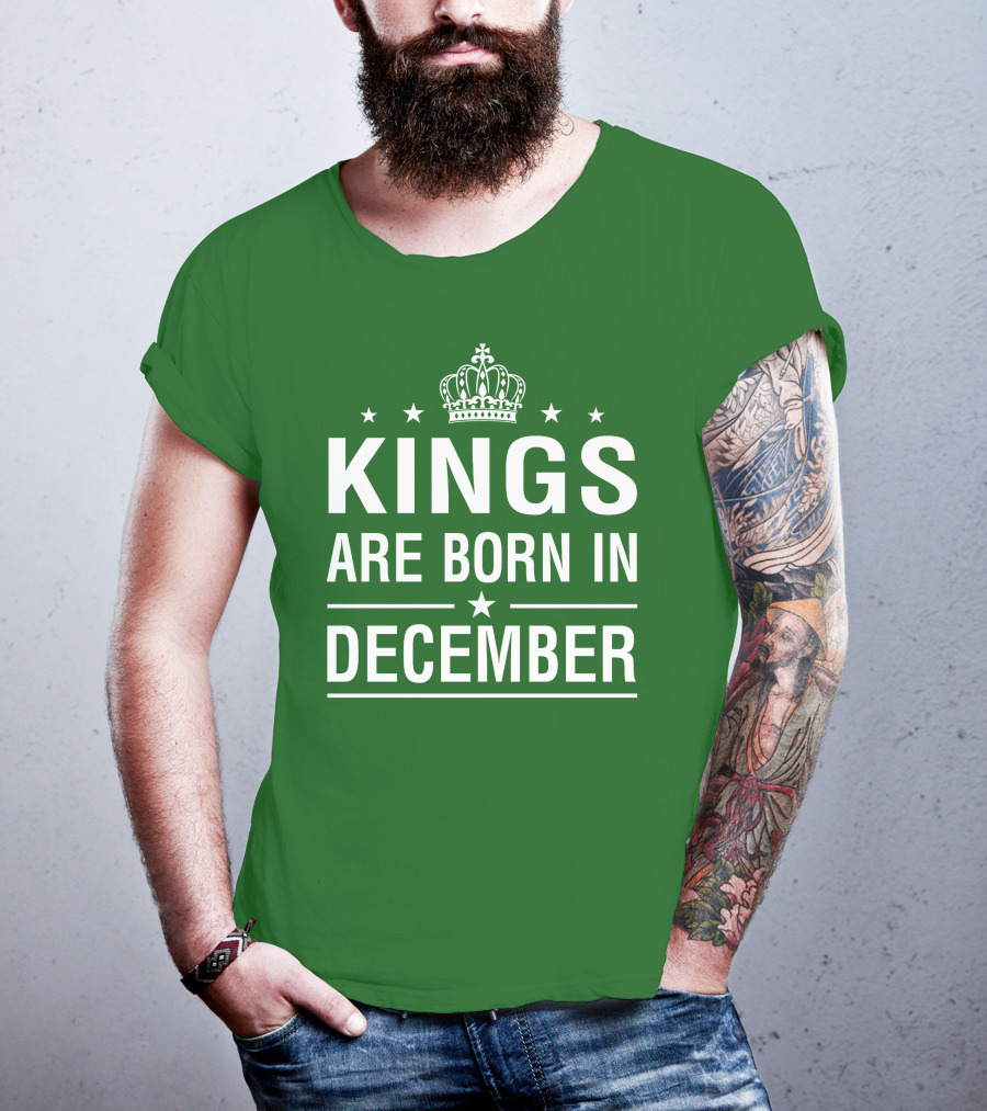 Kings Are Born In December Crown Stars T-Shirt