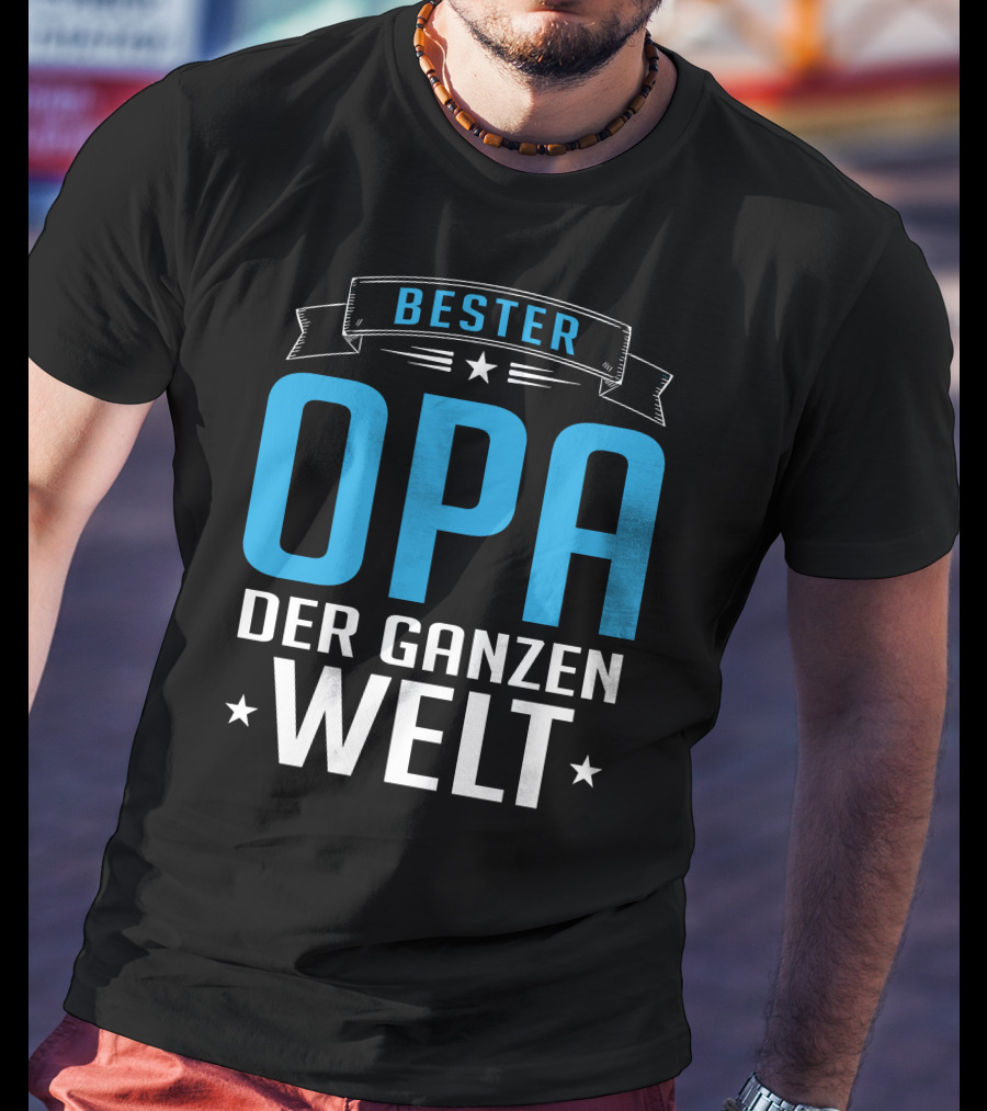 Bester Opa Der Ganzen Welt Stars Banner T-Shirt
