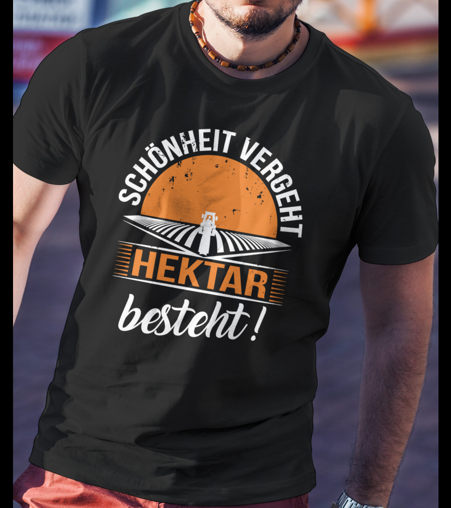 Schönheit Vergeht Hektar Besteht Traktor Landwirtschaft Feld Sonnenuntergang T-Shirt