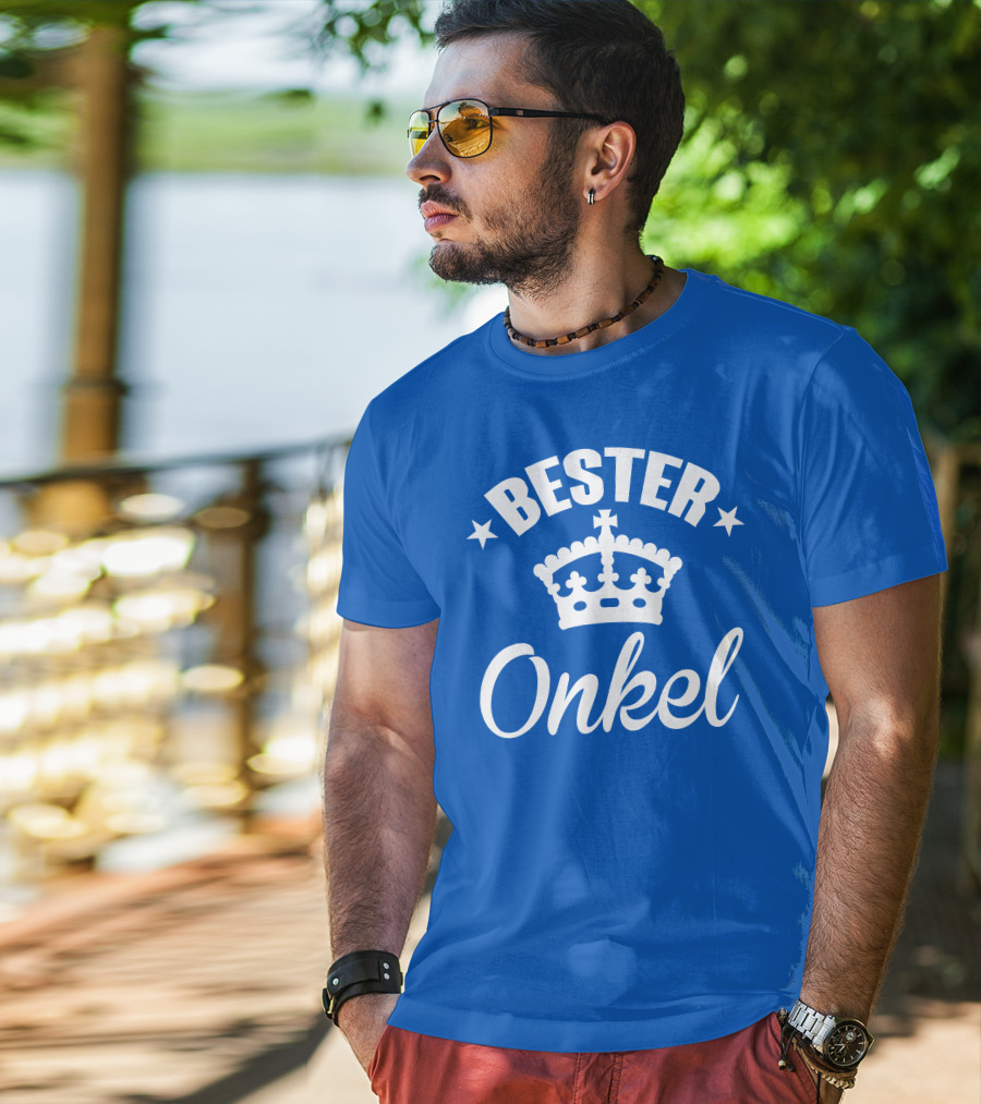 Bester Onkel Der Welt Krone-Star-Blaue Perfektion T-Shirt