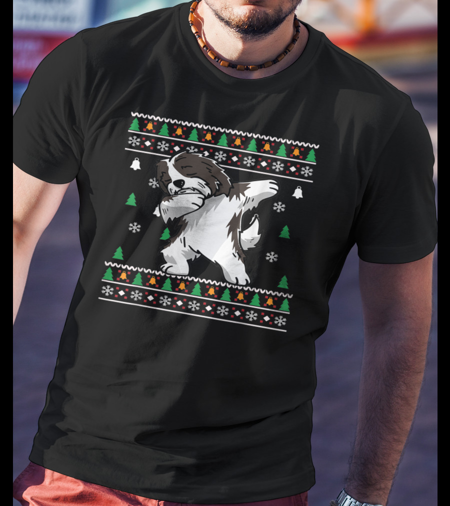 Funny Mens Havanese Christmas Dabbing Holiday T-Shirt