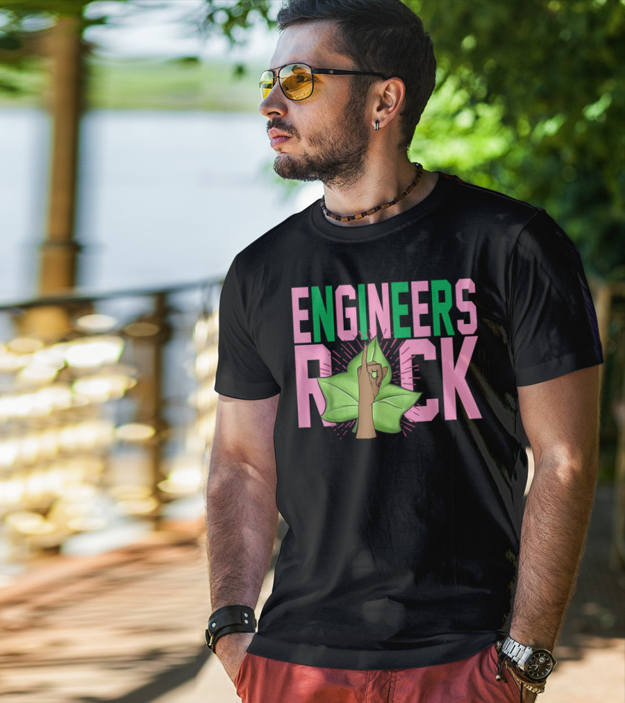 Engineers Rock 1908 Pink And Green Aka Sorority T-Shirt