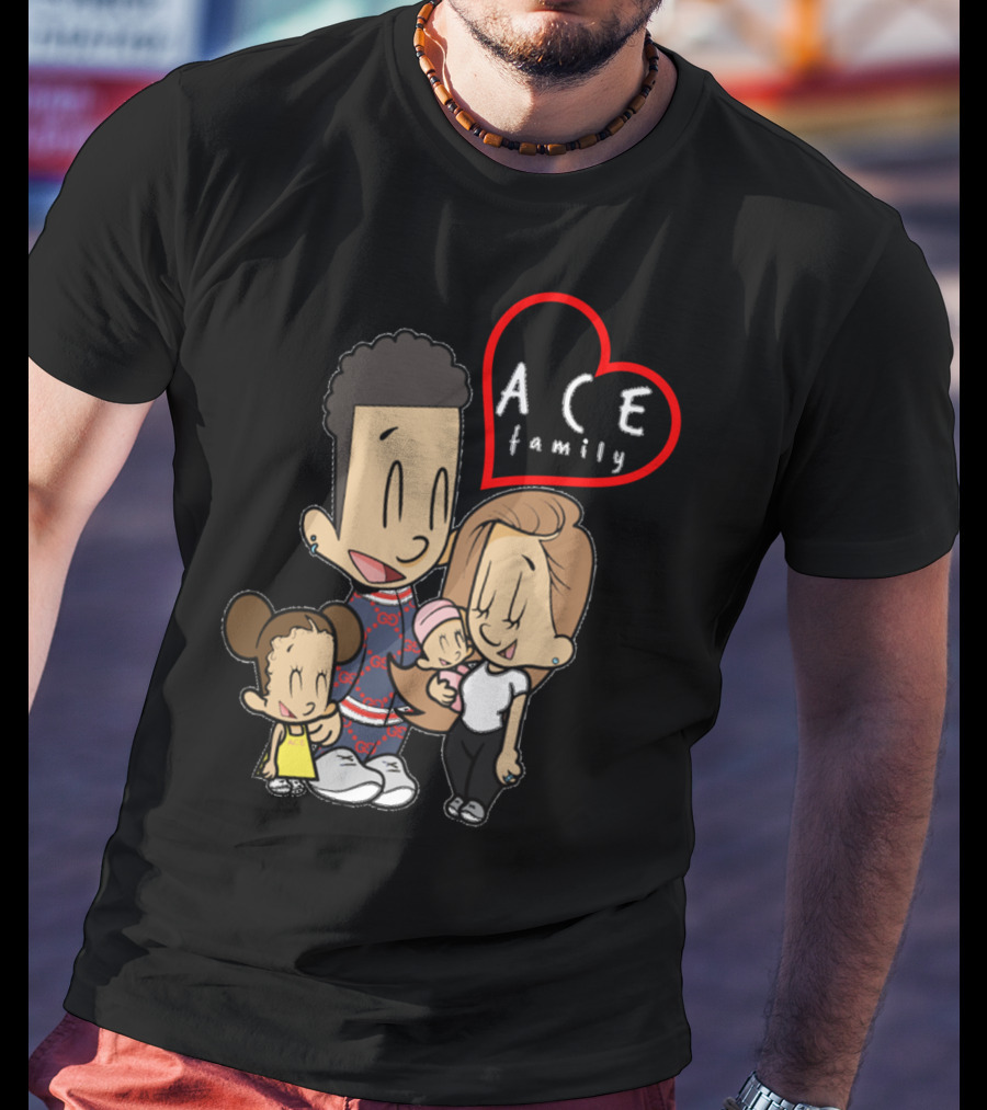 Ace Family Cartoon Heart Merck T-Shirt