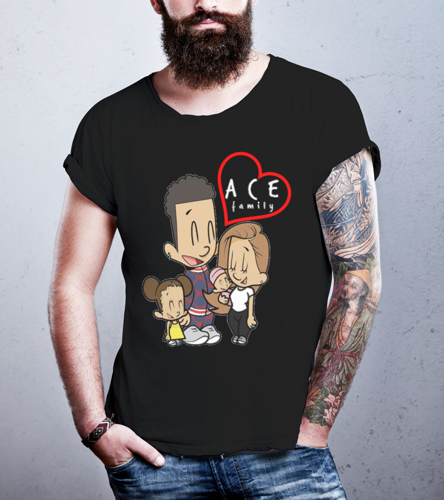 Ace Family Cartoon Heart Merck T-Shirt