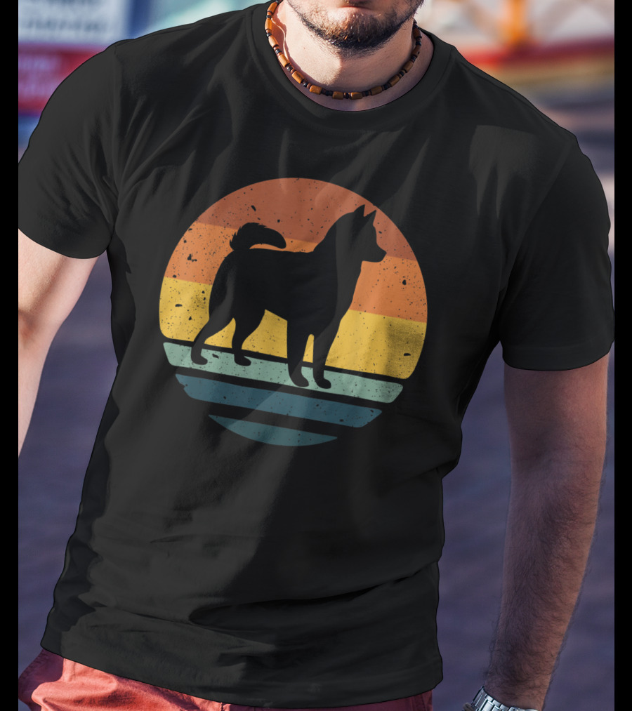 Alaskan Klee Kai Vintage Dog Sunset T-Shirt
