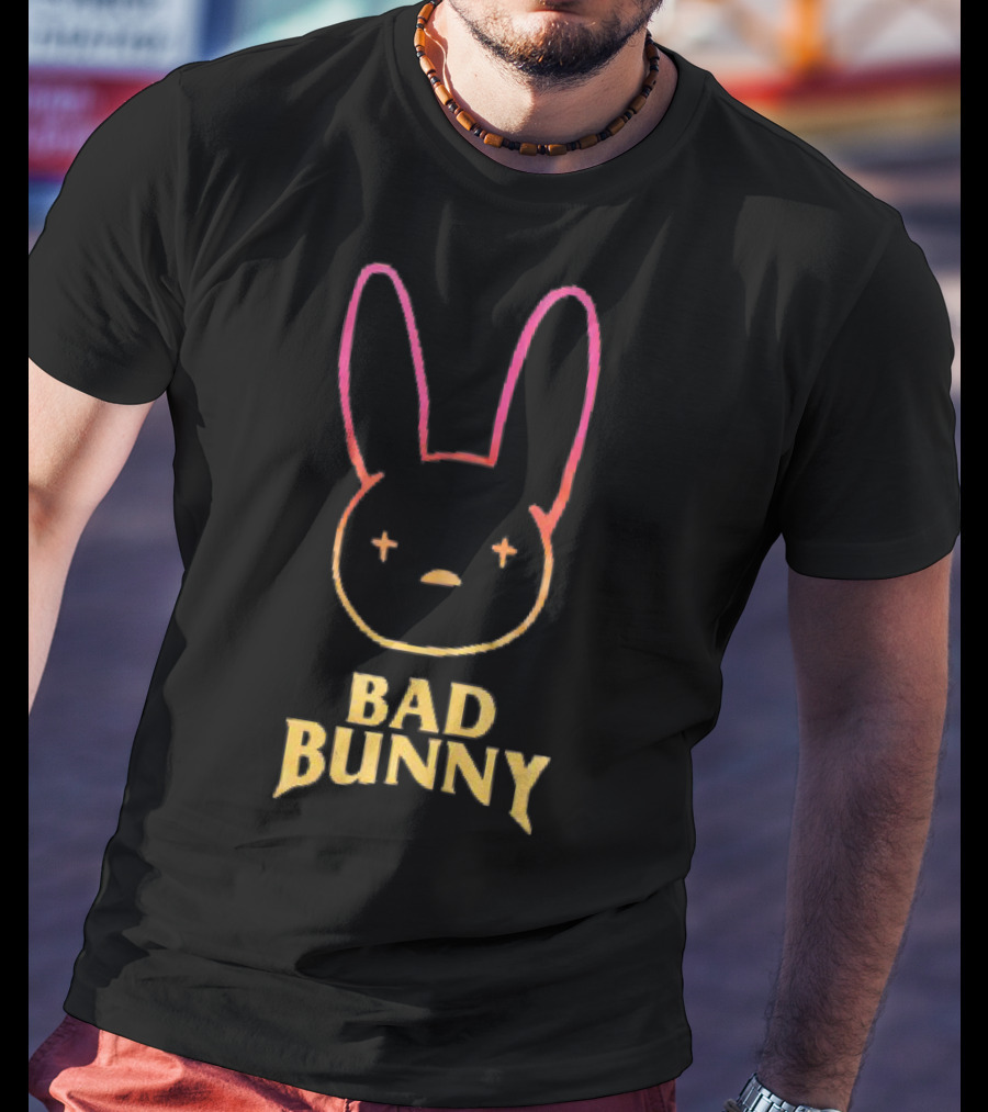 Bad Bunny Faded Gradient Bunny Face T-Shirt