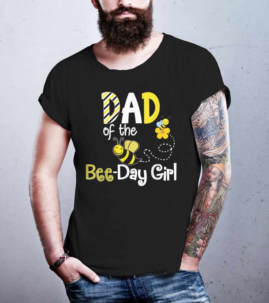 Dad Of The Bee-Day Girl Birthday Matching Hive Party T-Shirt