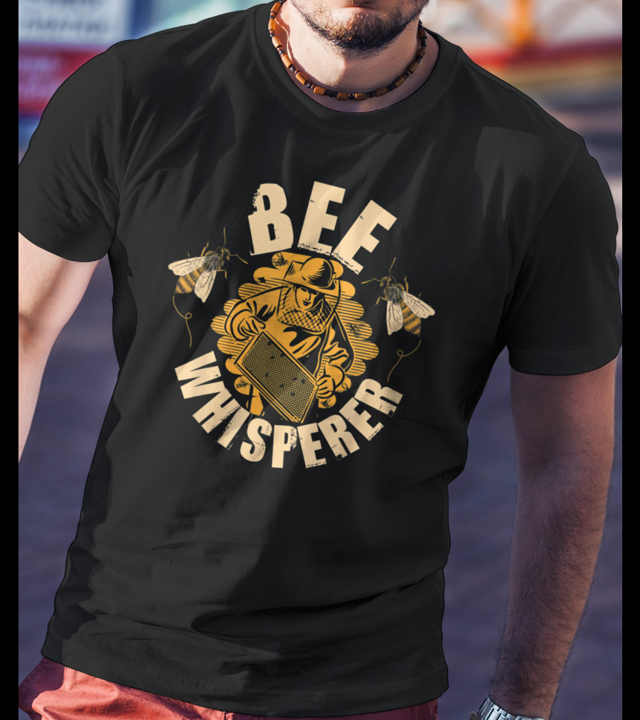 Bee Whisperer Beekeeper Vintage Graphic With Honeybees T-Shirt