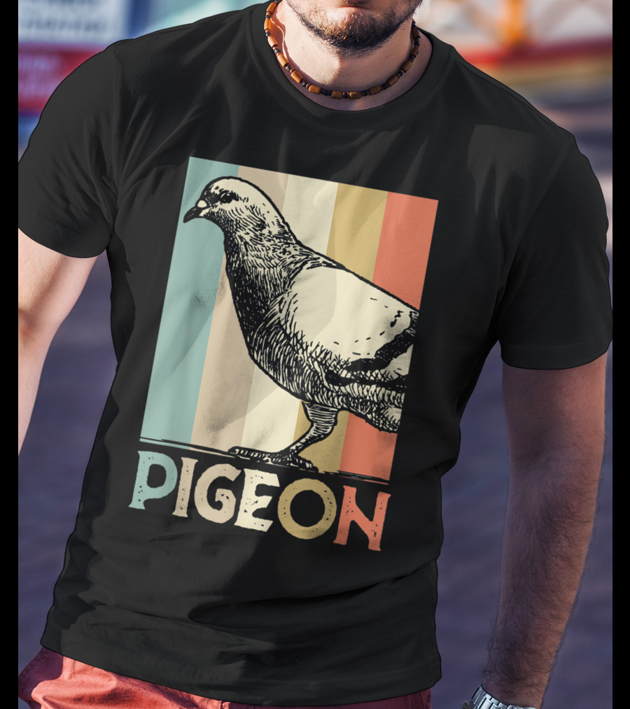 Pigeon Breeder Racing Retro Bird Stripes T-Shirt