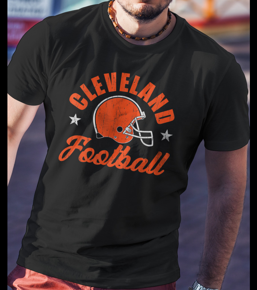 Cleveland Football Ohio State Helmet Stars T-Shirt