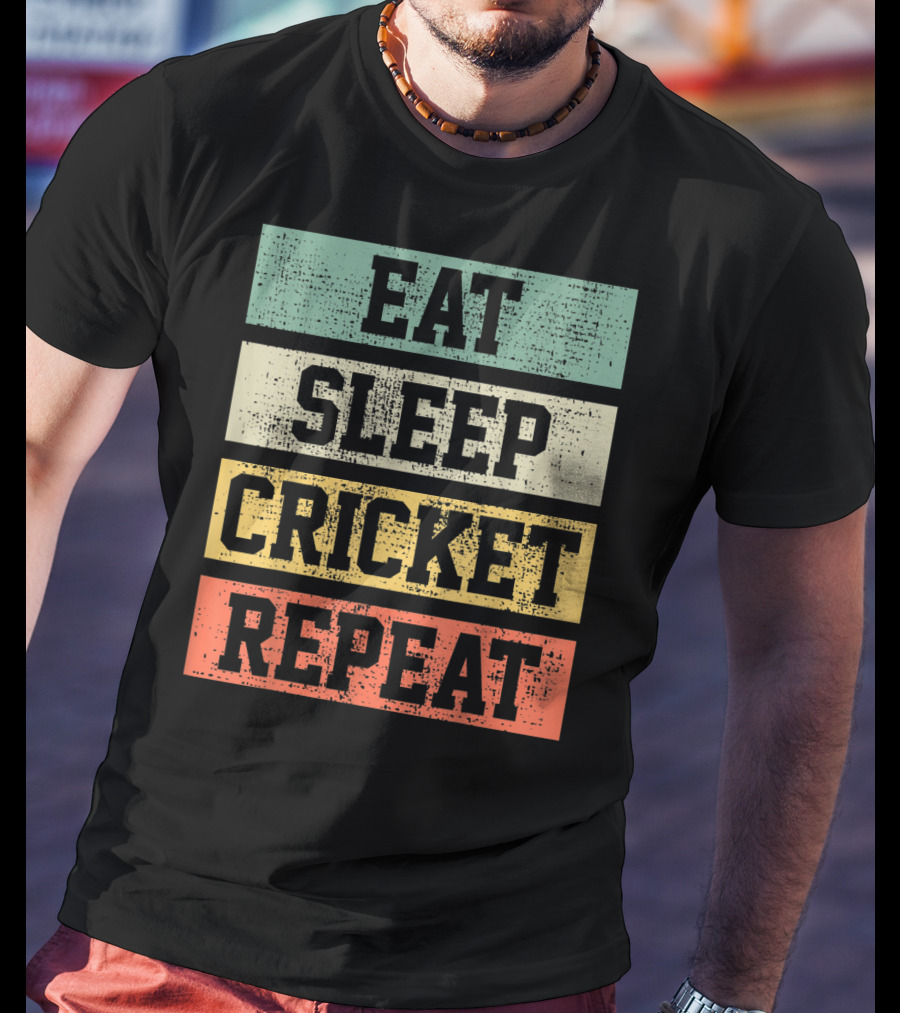 Eat Sleep Cricket Repeat Vintage Player Coach T-Shirt