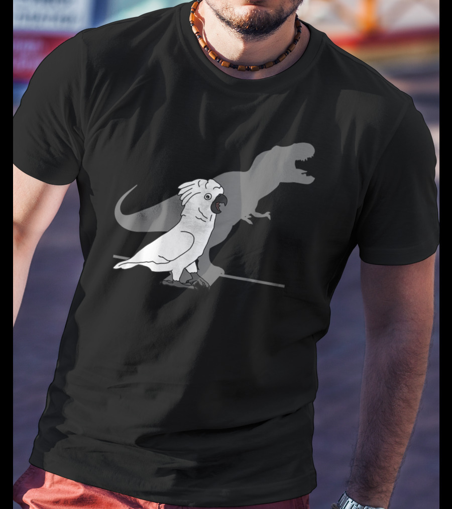 Cute Screaming Parrot Bird Birb Funny Trex T-Shirt