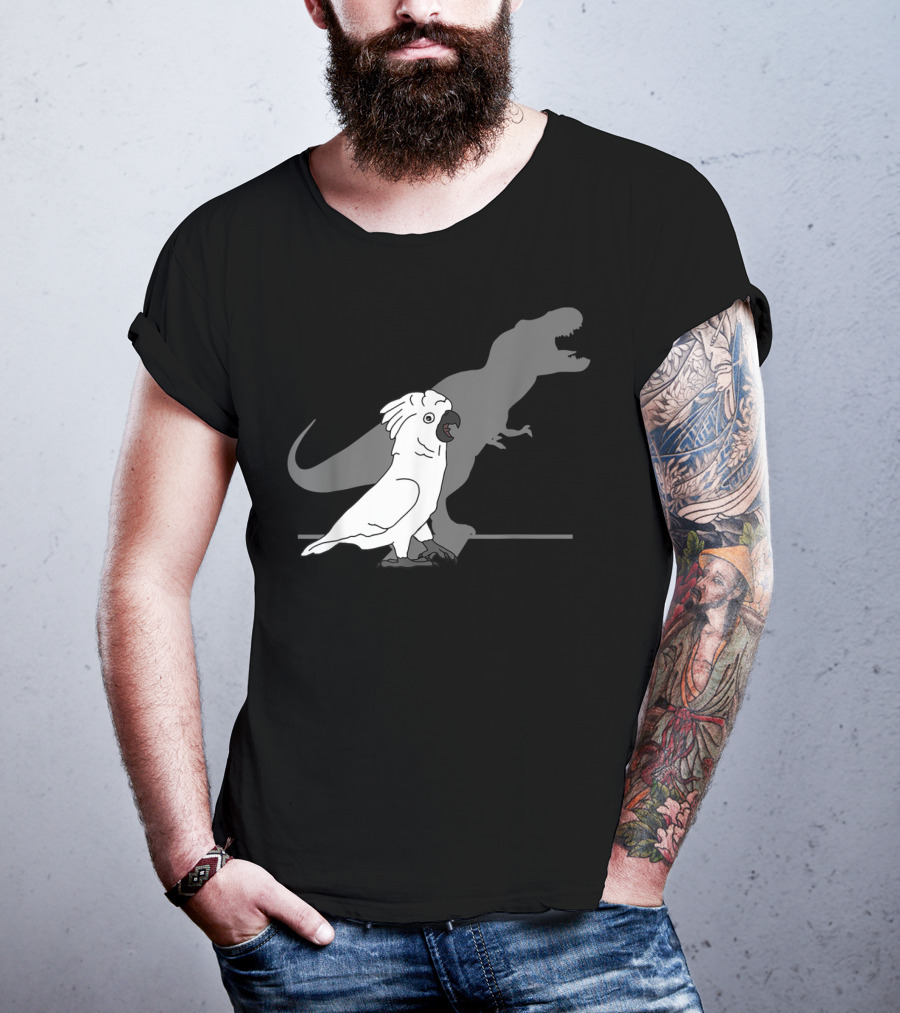 Cute Screaming Parrot Bird Birb Funny Trex T-Shirt