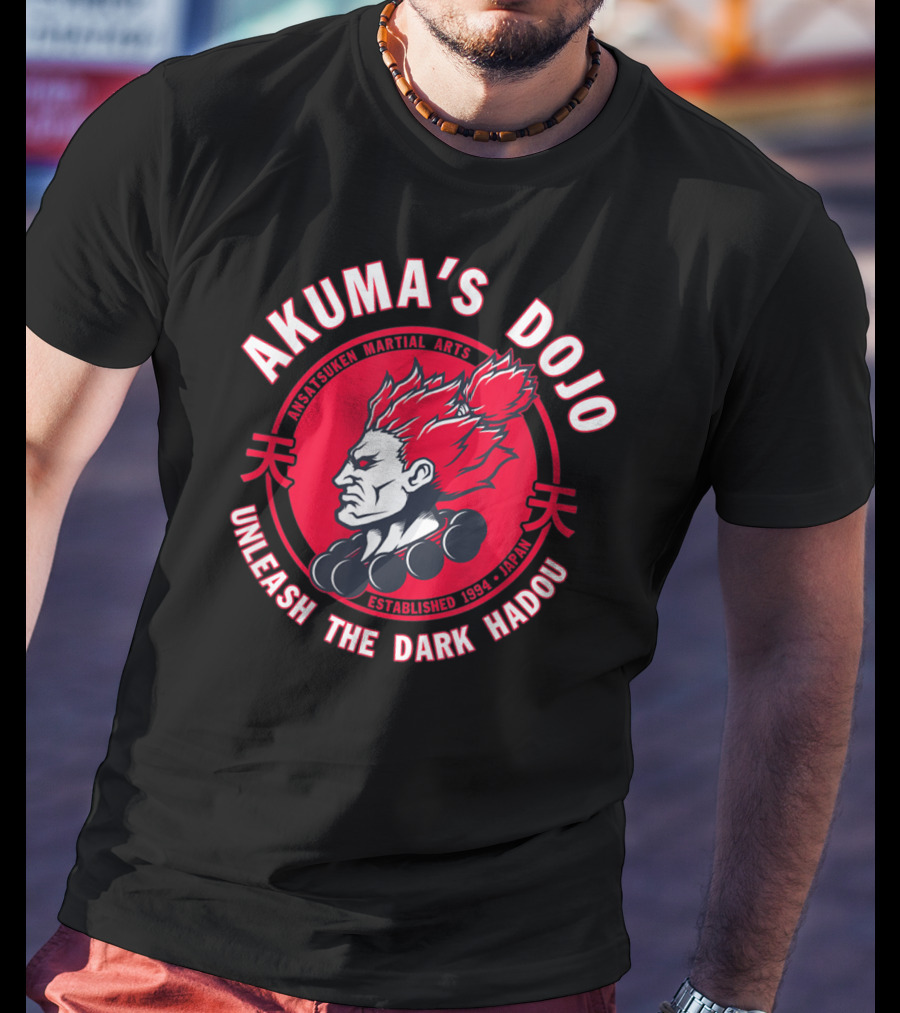 Akuma's Dojo Unleash The Dark Hadou Ansatsuken Martial Arts Japan T-Shirt