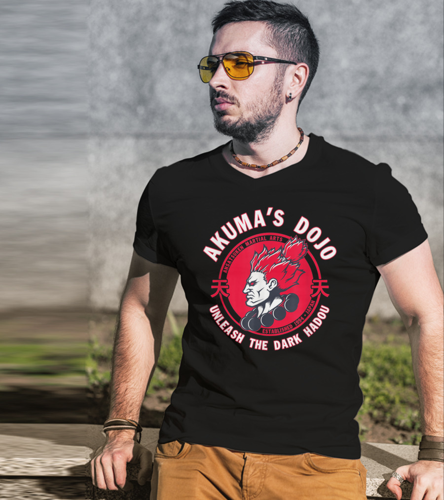 Akuma's Dojo Unleash The Dark Hadou Ansatsuken Martial Arts Japan T-Shirt