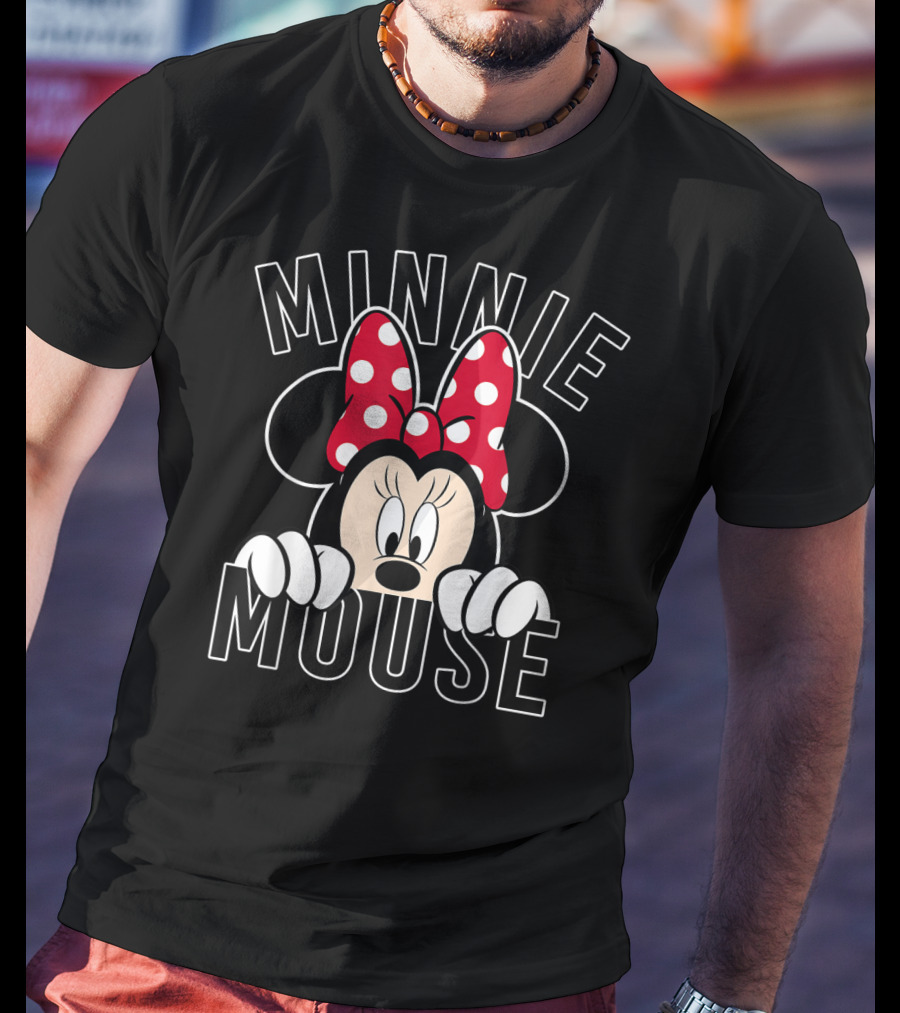Minnie Mouse Peeking Rock The Dots Minnie T-Shirt