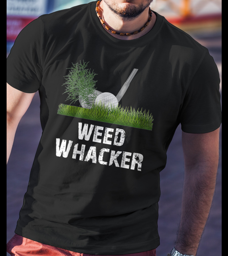 Weed Whacker Distressed Funny Golf Ball Grass T-Shirt