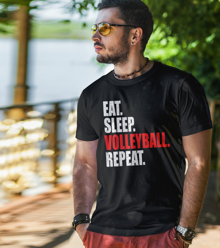 Eat Sleep Volleyball Repeat Volleyball Player Life Cycle T-Shirt