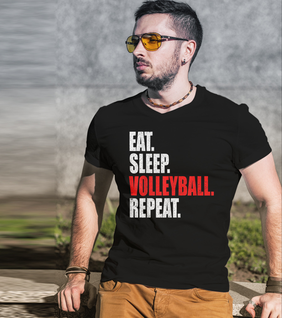 Eat Sleep Volleyball Repeat Volleyball Player Life Cycle T-Shirt
