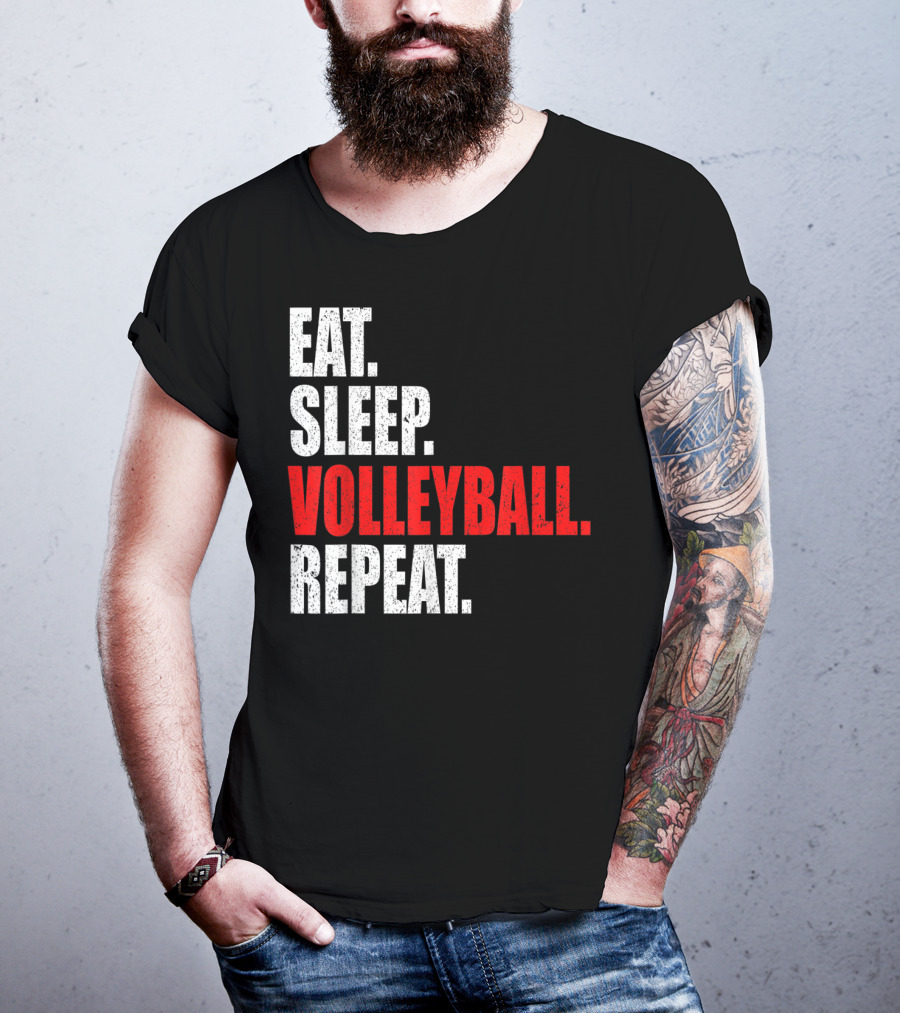 Eat Sleep Volleyball Repeat Volleyball Player Life Cycle T-Shirt
