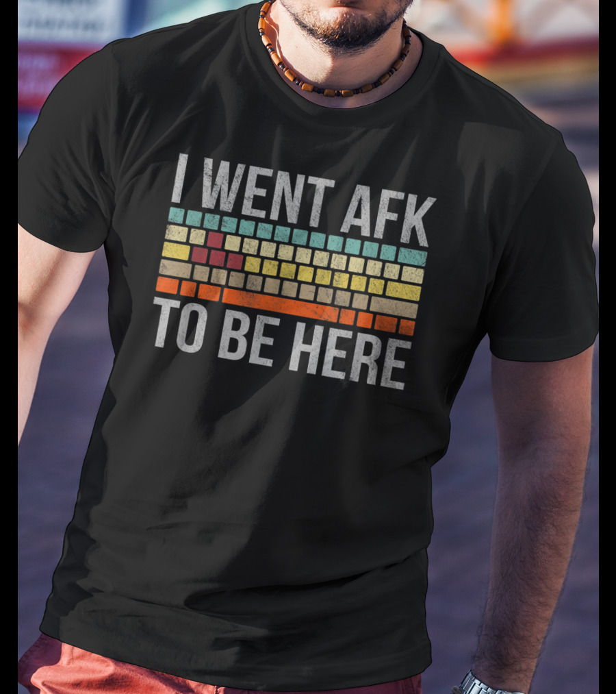 I Went AFK To Be Here Funny PC Gamer Retro Keyboard Blocks T-Shirt