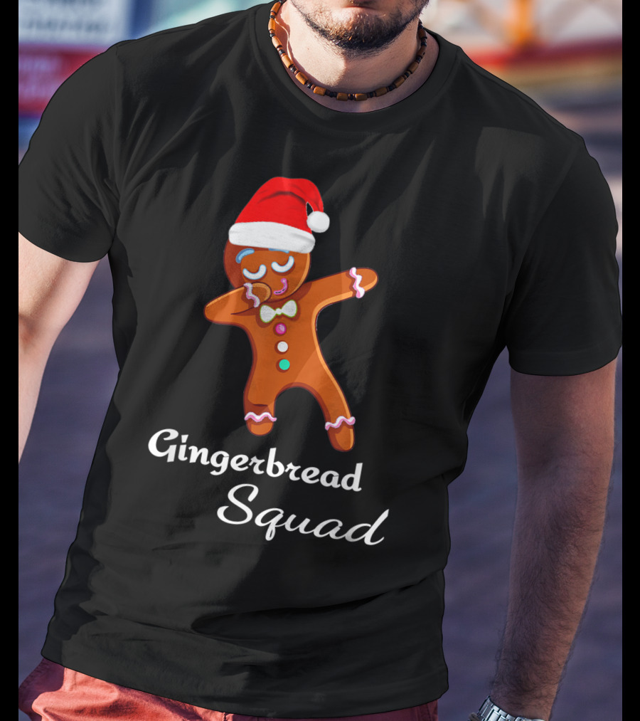 Gingers For Life Dabbing Gingerbread Squad With Santa Hat T-Shirt