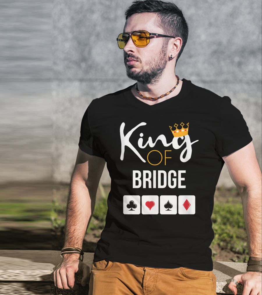 King Of Bridge Card Game Lover With Suit Symbols T-Shirt