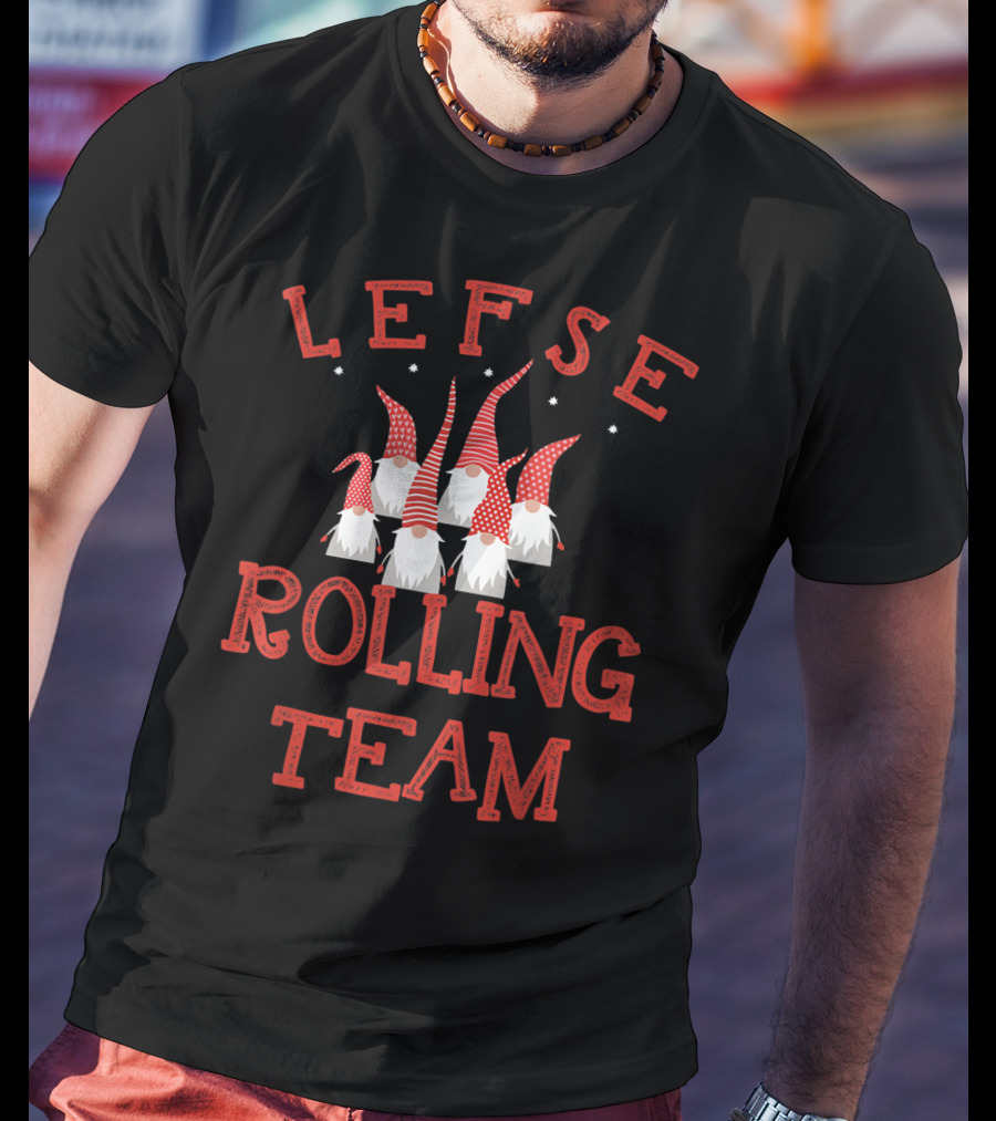 Lefse Rolling Team Norway Gnome Family T-Shirt