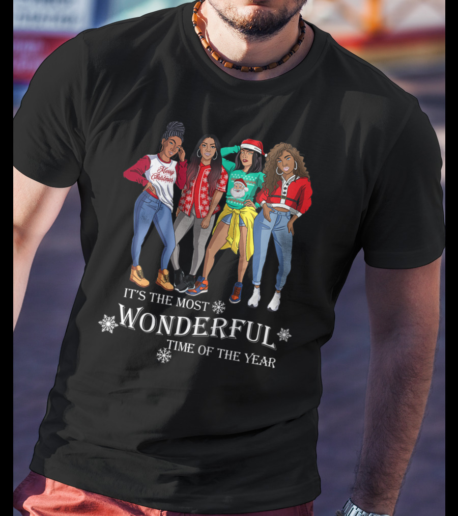 It's The Most Wonderful Time Of The Year Christmas Afro Pride T-Shirt