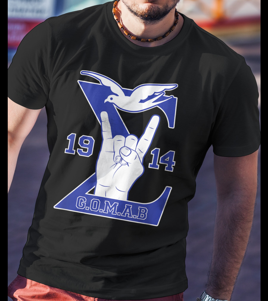 1914 Sigma Dove Hand Sign G.O.M.A.B Blue T-Shirt