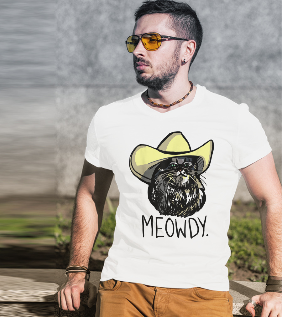 MEOWDY Texas Cowboy Cat T-Shirt