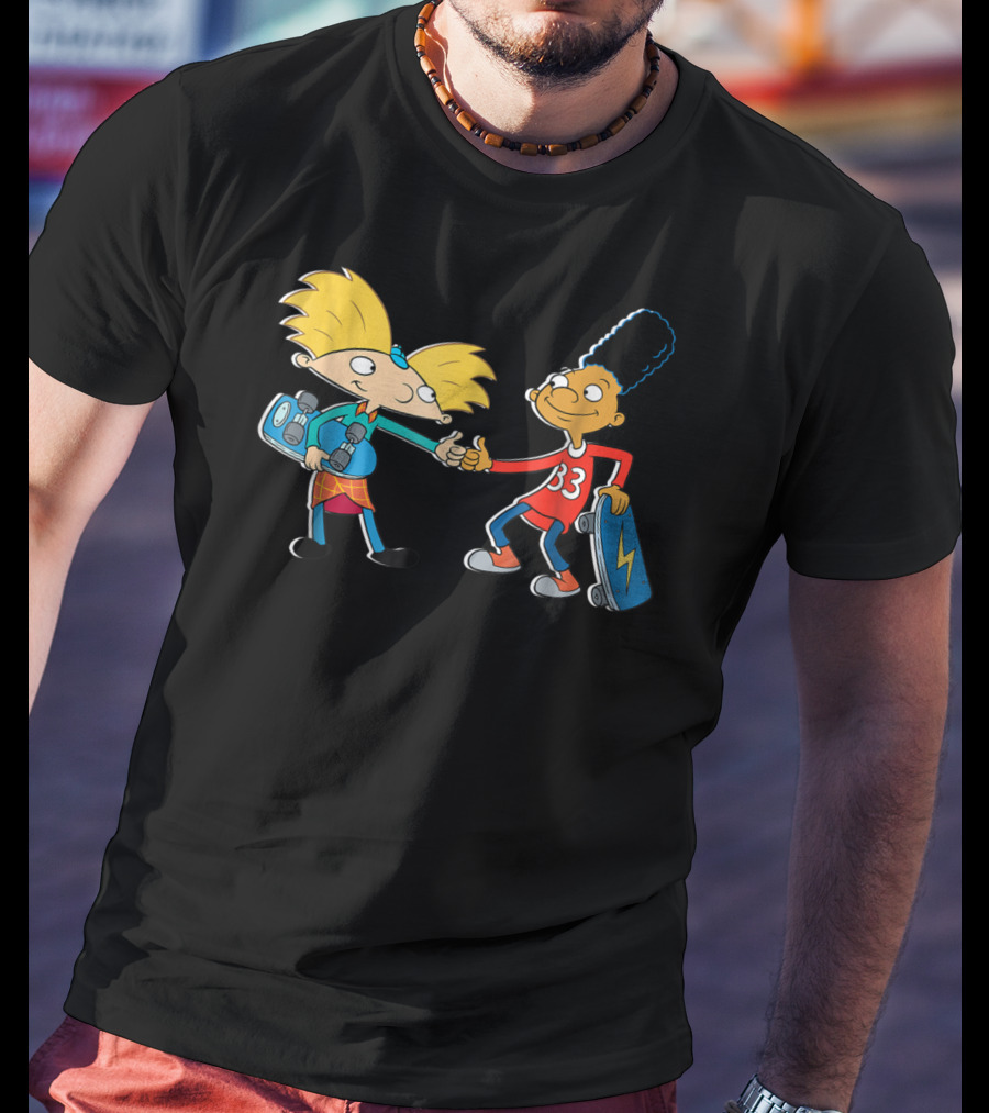 Nick Rewind Hey Arnold Skateboarding Characters Arnold And Gerald T-Shirt