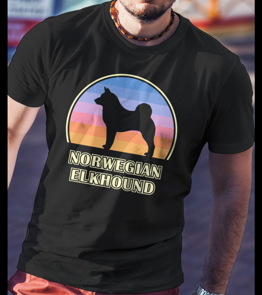 Norwegian Elkhound Vintage Sunset T-Shirt