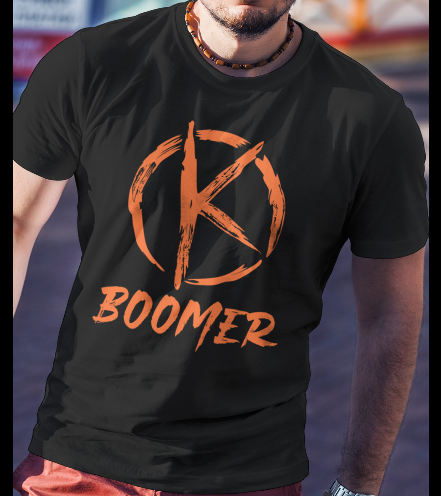 Ok Boomer Anarchy Symbol Bold Orange T-Shirt