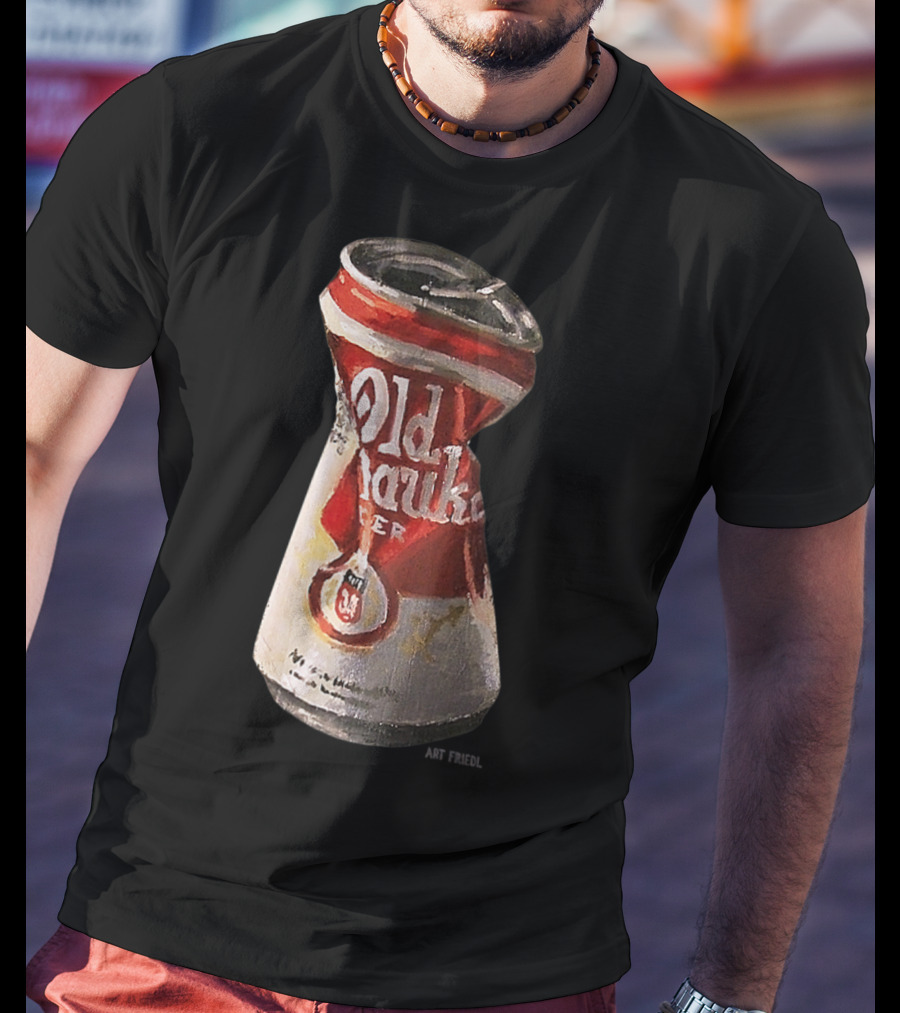 Old Crushed Beer Can Milwaukee Art Friedl T-Shirt