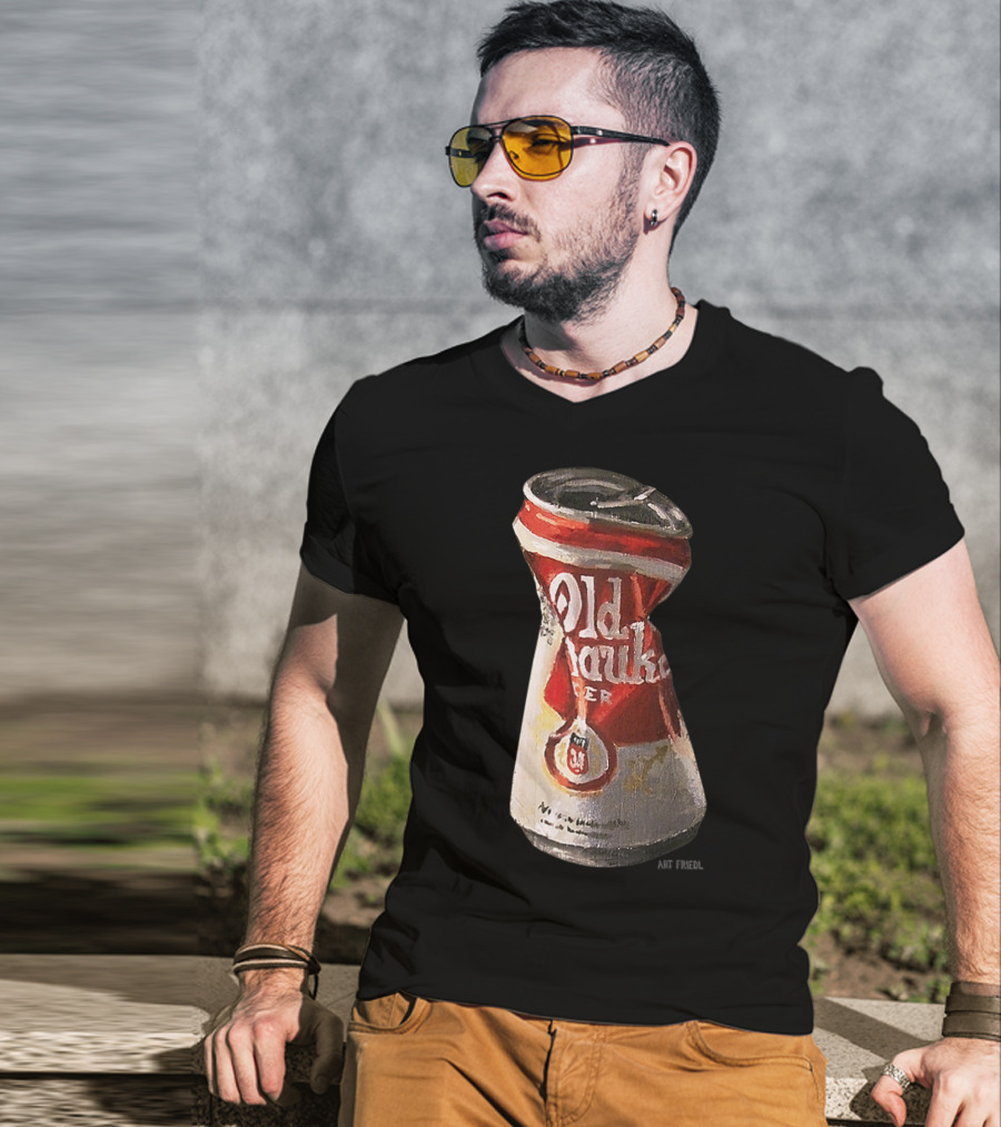 Old Crushed Beer Can Milwaukee Art Friedl T-Shirt