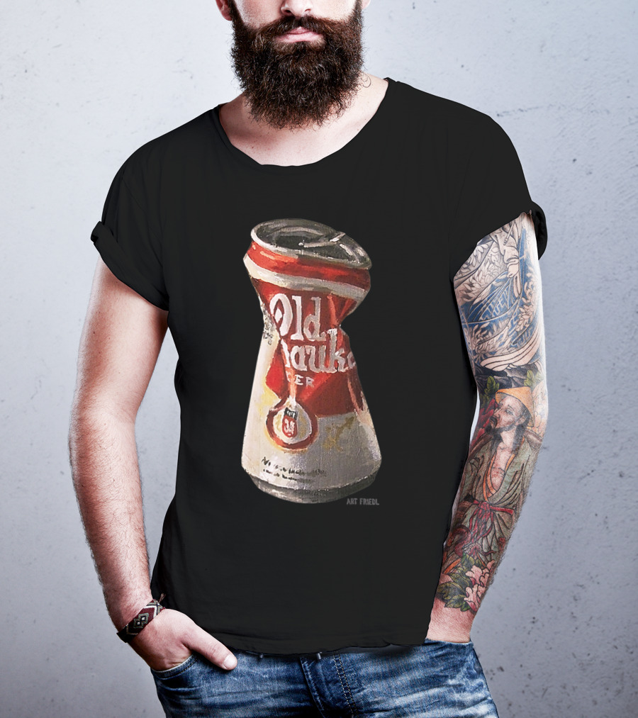 Old Crushed Beer Can Milwaukee Art Friedl T-Shirt