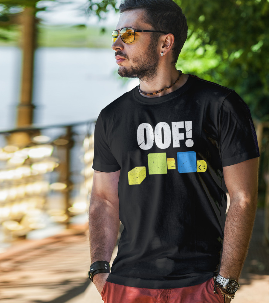 Oof Blox Noob Funny Gamer Blocks Oof Face T-Shirt