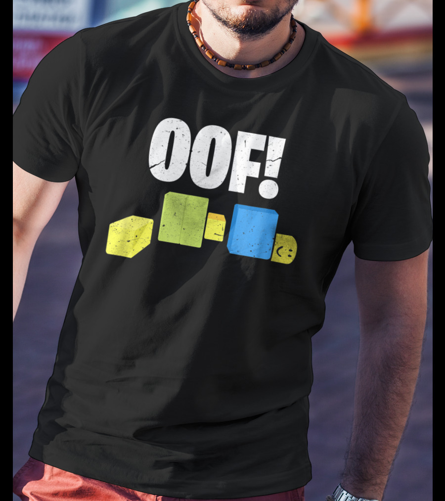 Oof Blox Noob Funny Gamer Blocks Oof Face T-Shirt