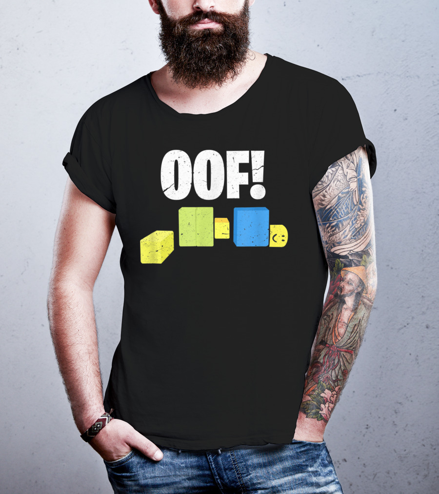 Oof Blox Noob Funny Gamer Blocks Oof Face T-Shirt