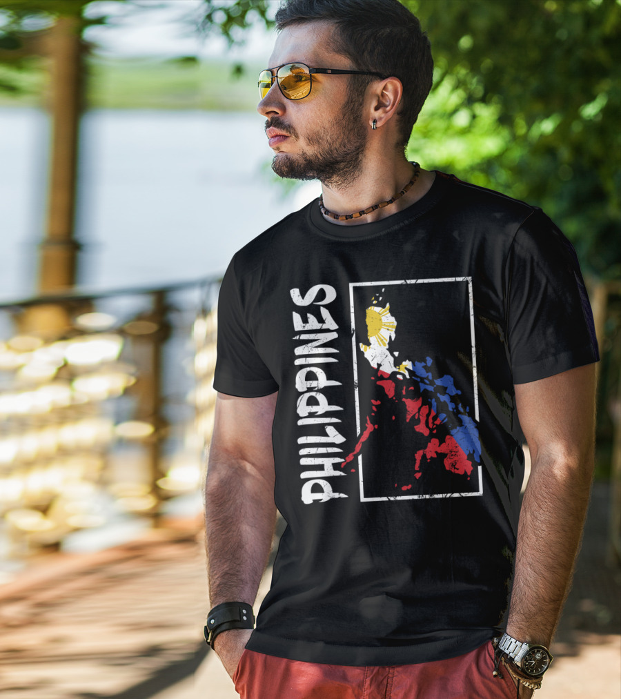 Philippines Flag Map And Filipino Pride T-Shirt