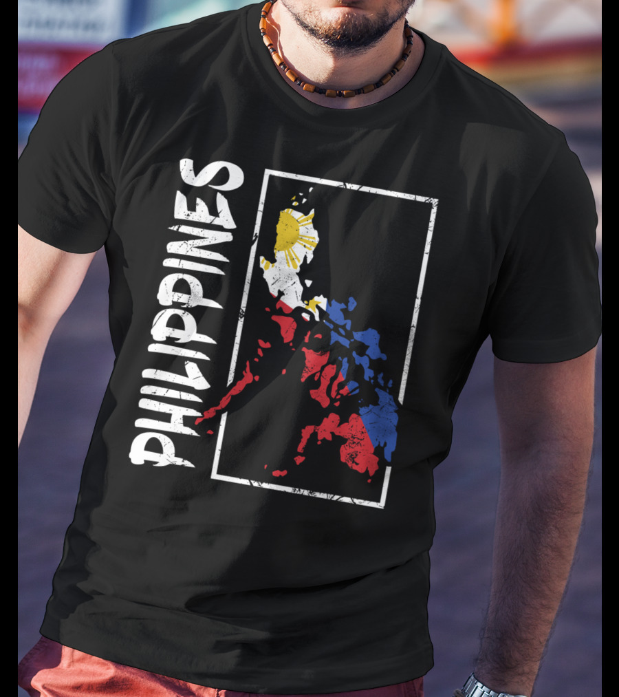 Philippines Flag Map And Filipino Pride T-Shirt